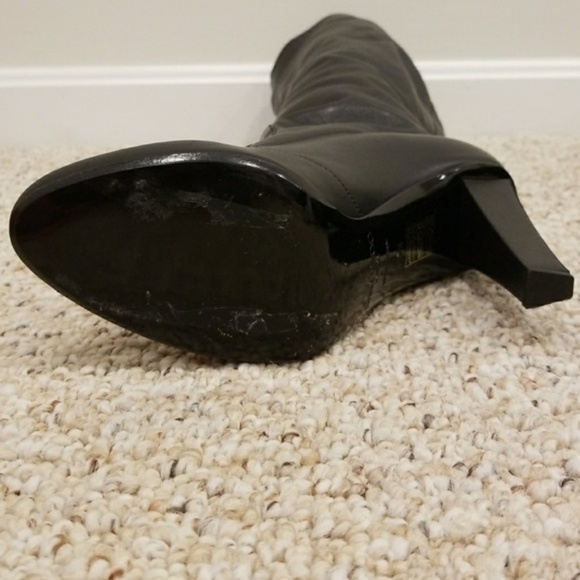 JIMMY CHOO Black Leather Tall Size 39.5 Boots - Picture 3 of 4